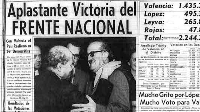 End of The Violence period and beginning of Frente Nacional