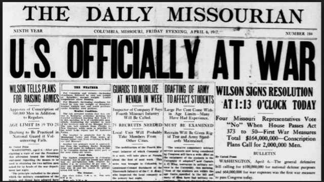 US declares war on Germany