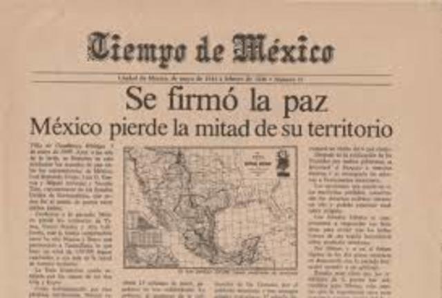 Se firma el Tratado de Guadalupe Hidalgo.