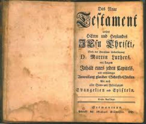 Luther made the new testimate in german
