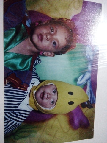 my first banana costume in pajamas