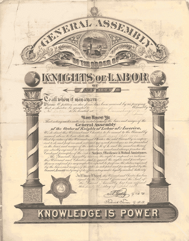 knights of labor (union) was created