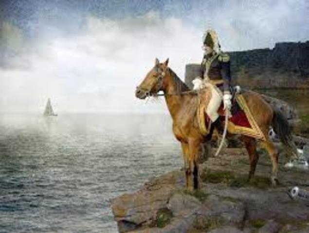 Napoleon was Exiled from the island of Elba.