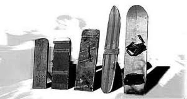 M.J. "Jack" Burchett first snowboard-like device