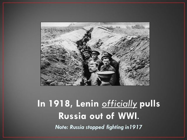 Russia pulled out of WWI