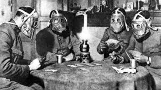 Los alemanes atacan con gases tóxicos en Bélgica