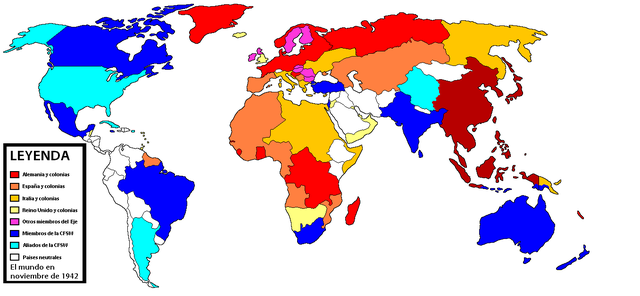 Países implicados en la Segunda Guerra Mundial