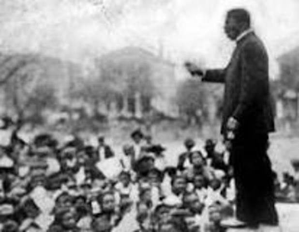 Booker T. Washington delivered his "Atlanta Compromise" Speech
