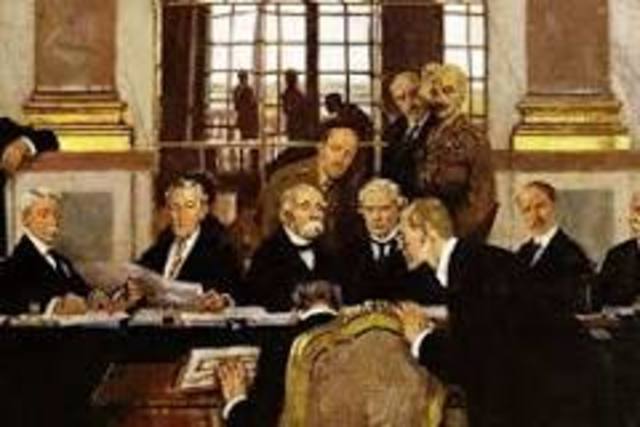 Treaty of Versailles was signed(Punished germany for ww1)