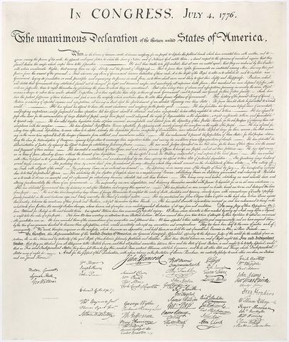 1776- Declaración de la independencia de los Estados Unidos.