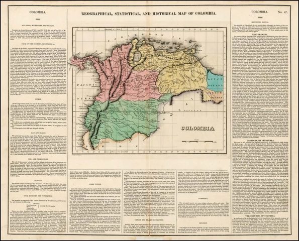 Mapa geográfico, estadístico e histórico de Colombia