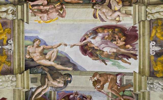 Miguel Angel termina de pintar la capilla sixtina