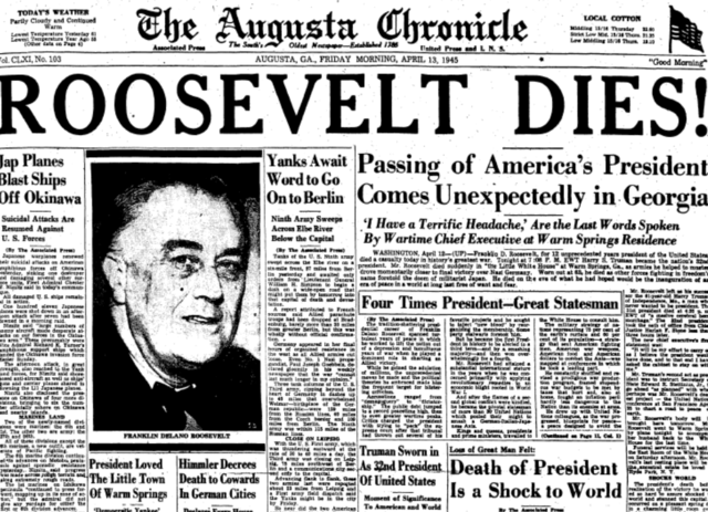 Death of Roosevelt