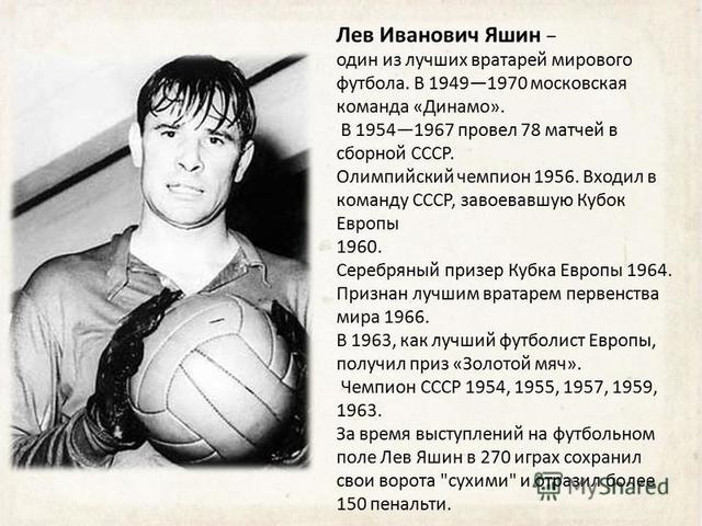 The last match of Lev Ivanovich Yashin for the USSR team