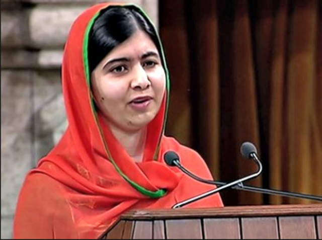 In 2008 Malala gave her first speech about the Taliban taking away their right for education, to a press club in Peshawar.