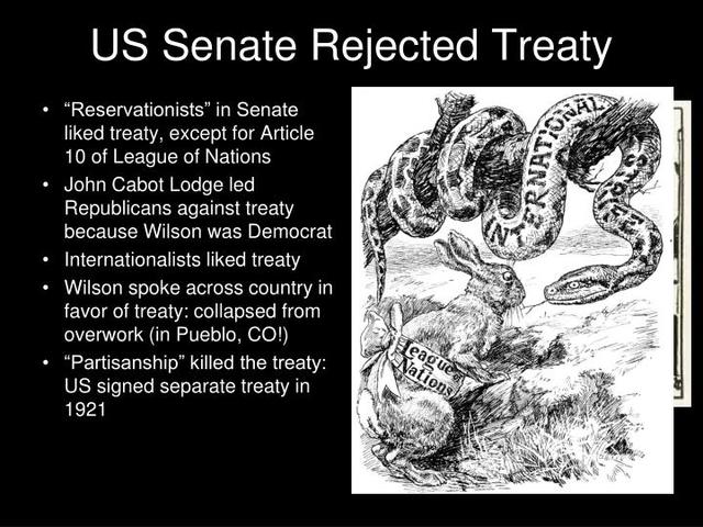 Congress Rejects Treaty of Versailles