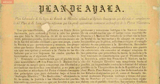 Plan de Ayala (1911)  fue una proclamación política, promulgada y firmada por el jefe revolucionario mexicano Emiliano Zapata, dentro de la Revolución mexicana el 28 de noviembre de 1911