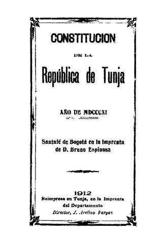 Constitución república de Tunja