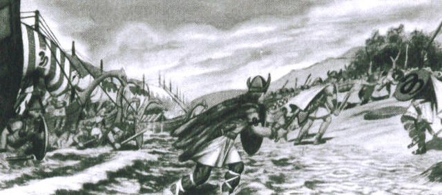 Kommer til England og indtager York og bosætter sig