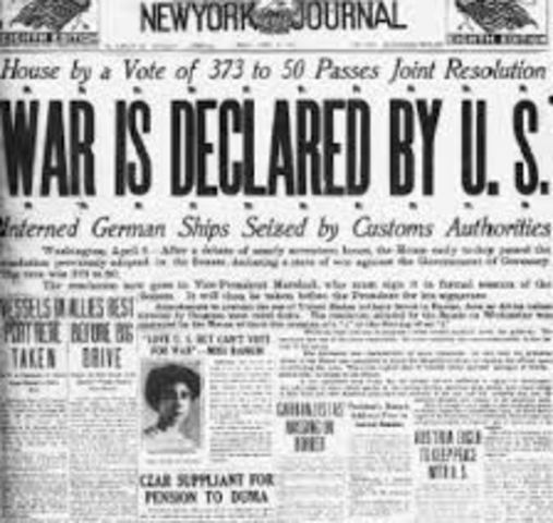 US enters WWI