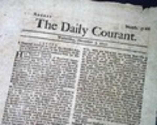 The first daily English-language newspaper "The Daily Couran" is published in London