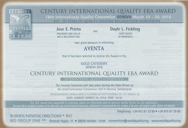 Century International Quality ERA business award