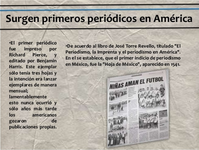 primera publicación en América