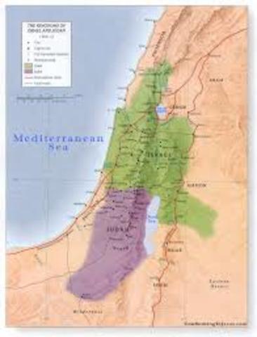Kingdom divides into Israel and Judah