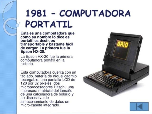 Enero 1, 1981 Computadora portátil