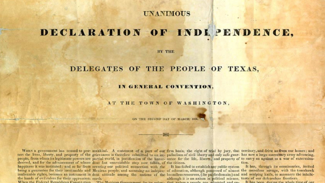 Texans declare independence from Mexico