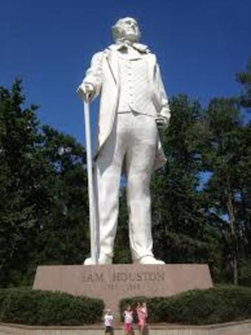 Sam Houston is named President of the Republic of Texas