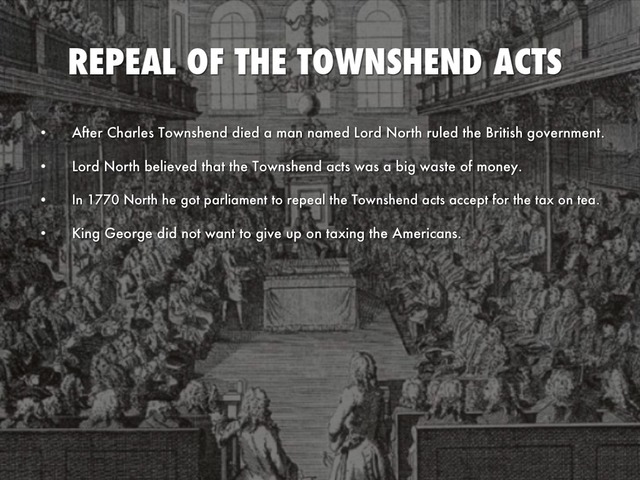 Repeal of the Townshend Revenue Act
