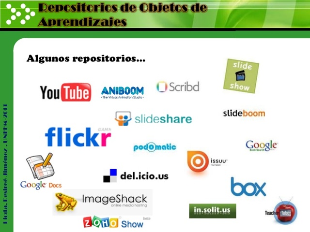 SLOSSER: Expone su concepto sobre los "objetos de contenido compartibles" y los Repositorios de OA