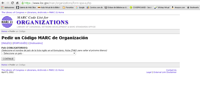 se inicia con el programa MARC