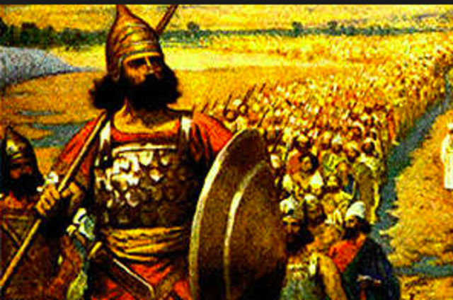 Joshua invades Canaan with the Israelites.