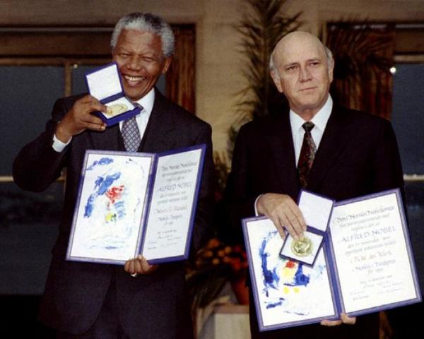 He is Nobel Peace Prize winner along with Frederik de Klerk.