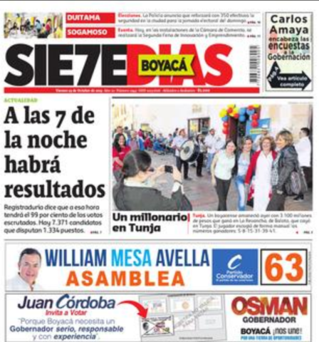 Presente de la Prensa en Tunja y Boyaca