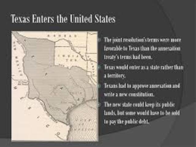 Texas enters the United States