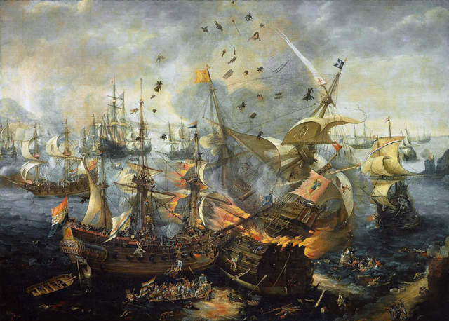 the Spain armada is defeated by the English navy in a shocking defeat