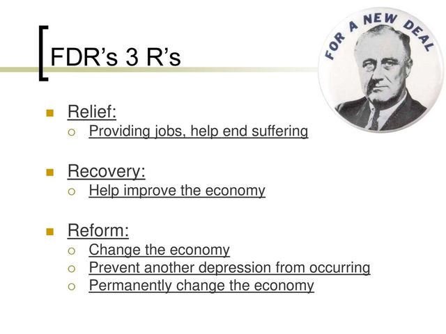 "Relief, Recovery, Reform"