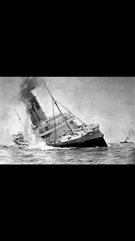 Lusitania sunk .