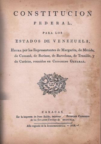 La primera república Venezolana adopta una constitución federalista
