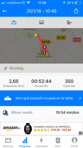 Entrenamiento en el Parque de las Mercedes-