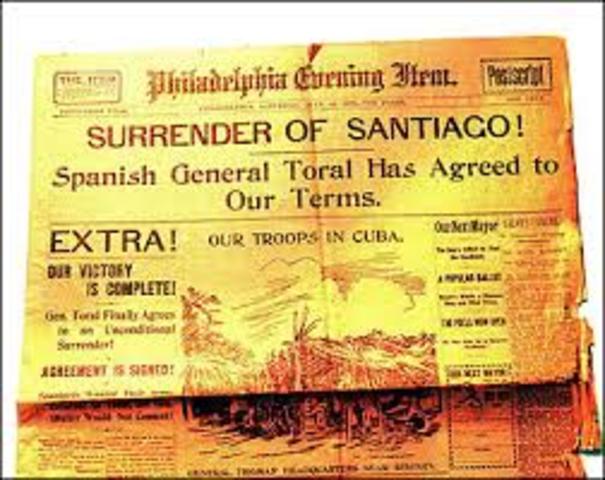 Spanish Surrender at Santiago Bay