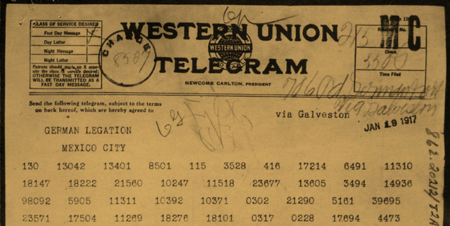 World War 1: "Zimmerman Telegram"