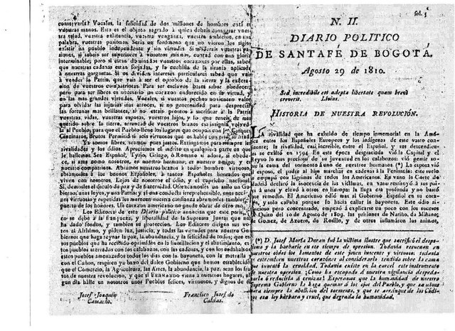 Diario politico de Santafé de Bogotá