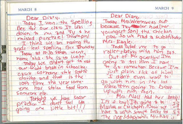 Scotts second last entry read