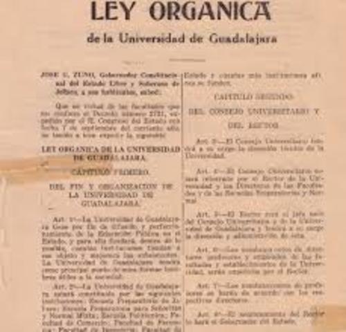 LEY ORGANICA DE LA UNIVERSIDAD DE GUADALAJARA