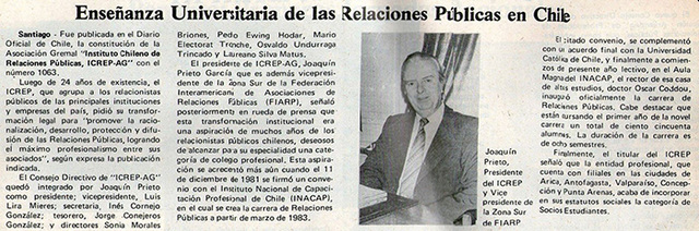 SE FUNDA EL ICREP EN CHILE