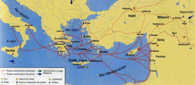 Se desarrolla el comercio de Creta con los países del Próximo Oriente y Egipto